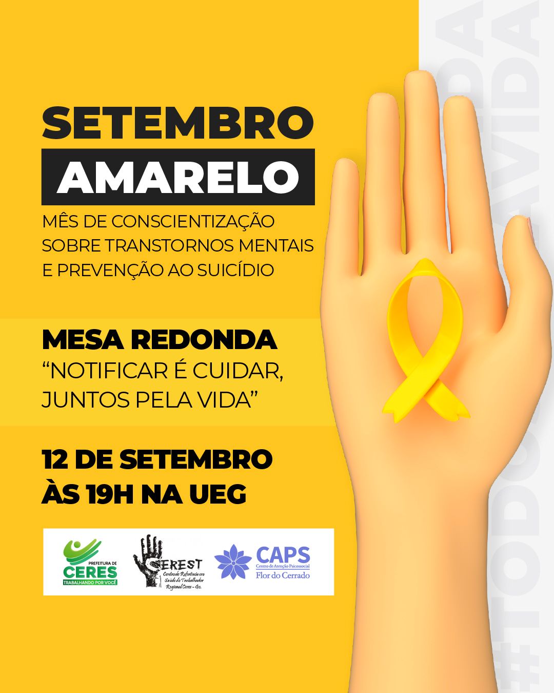 Mesa redonda sobre cuidados e prevenção ao suicídio ocorrerá nesta segunda-feira, 12 de setembro